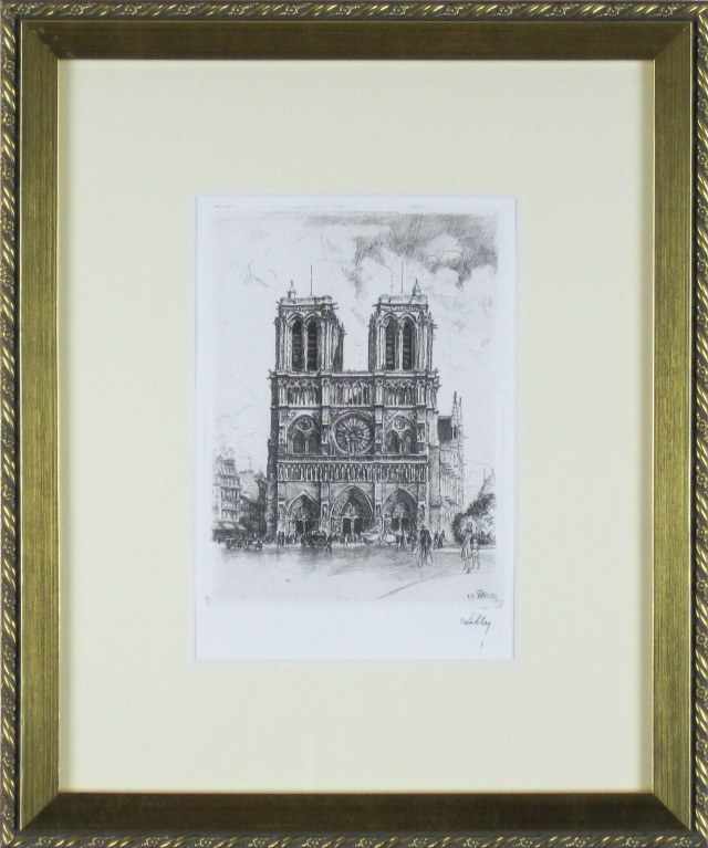 パリ風景画・ケリー「ノートルダム」エッチング400×334mm