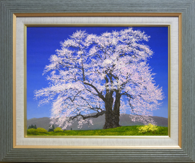 F6(558×48×465ｍｍ）　孤高の桜”　百瀬太虚「醍醐桜」(樹齢1000年、岡山県真庭市）油彩画
