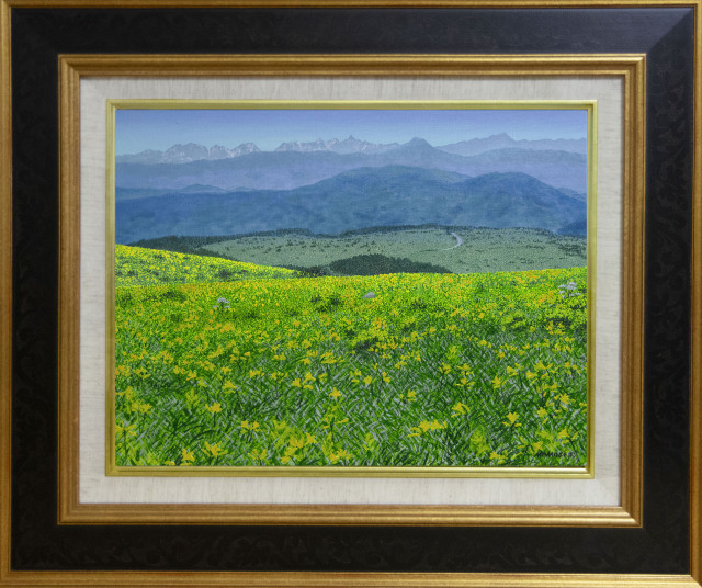 百瀬太虚　「霧ヶ峰」　油彩画　F6