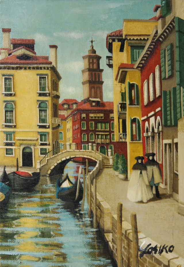 ＶＥＮＥＺＩＡ」油彩ＳＭ・イタリア風景画・志村好子